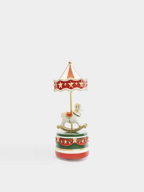 Статуэтка музыкальная, 18 см, с подсветкой, Карусель, Christmas style, image-4