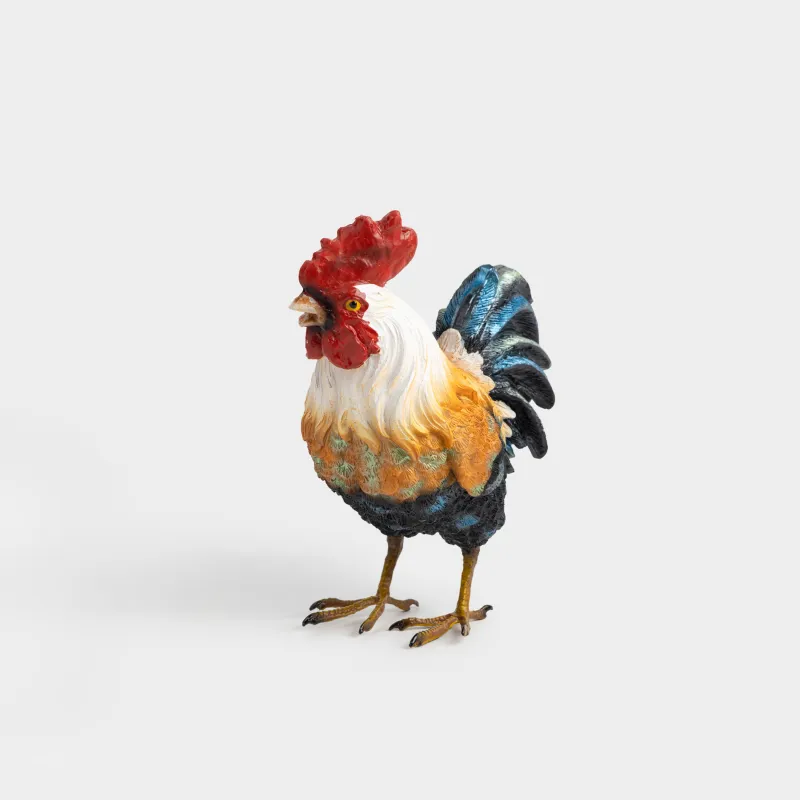 Статуэтка, 19 см, полирезин, коричнево-синяя, Петушок, Easter pullet