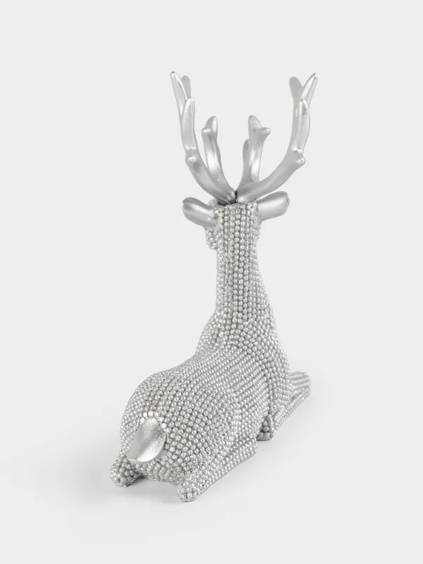Статуэтка, 13 см, полирезин, серебристая, Олень, Deer sparks, image-2