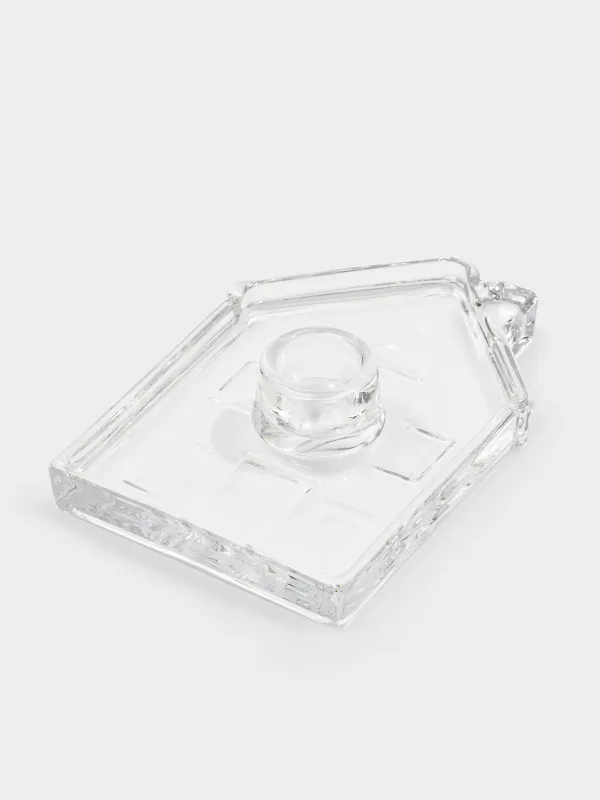 Подсвечник, 14 см, для тонкой свечи, стекло, House shape, image-0