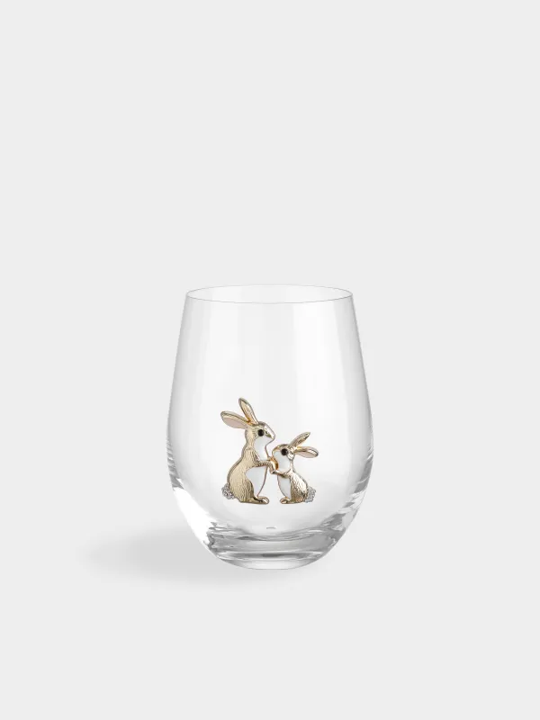 Стакан, 12 см, 510 мл, стекло/металл, Кролики, Verset, image-0