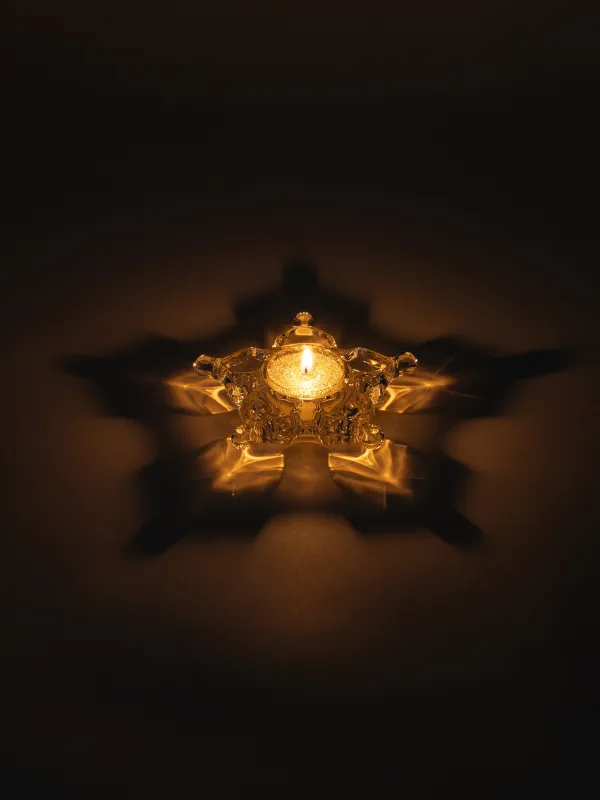 Подсвечник, 11 см, для чайной свечи, стекло, Снежинка, Snowfall, image-6