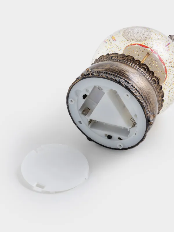 Снежный фонарь, 20 см, с подсветкой, пластик, бронзовый, Карусель, Bronze style, image-4