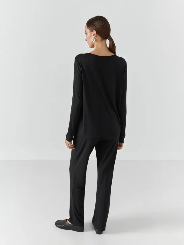 Брюки домашние, черные, Kelsey, image-3