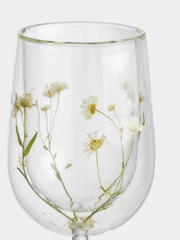 Бокал для вина, 260 мл, стекло Б, с сухоцветами внутри, Air decor, image-1