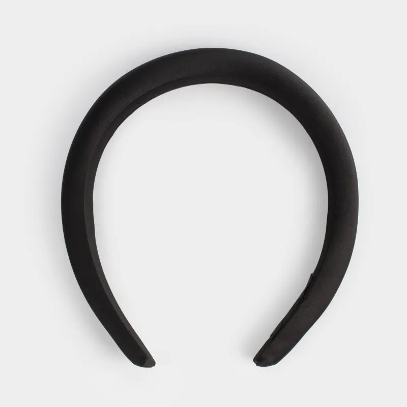 Ободок для волос, 14х16 см, полиэстер/пластик, черный, Basic