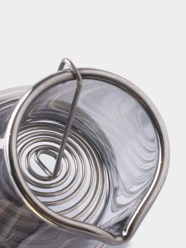 Набор чайный, 2 перс, 3 пр, стекло Б/сталь, серо-золотистый, Clear grey, image-3