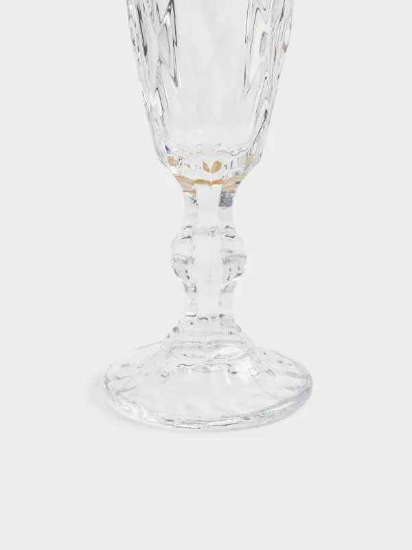 Бокал-кубок для шампанского, с золотистым кантом, Rhomb gold, image-4