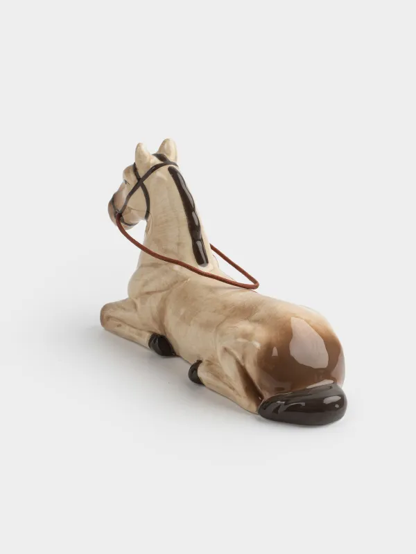 Статуэтка, 10 см, керамика/искусственная кожа, бежевая, Конь, Natural horse, image-3