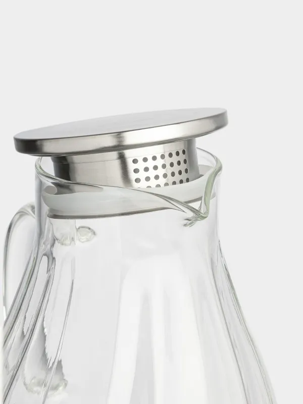 Кувшин, 1,8 л, с крышкой-фильтром, стекло Б/сталь, Ledge, image-3