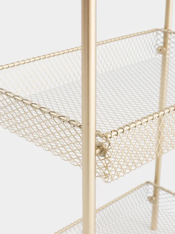 Этажерка, 3-х ярусная, 42х27х82 см, металл, золотистая, Compact gold , image-6