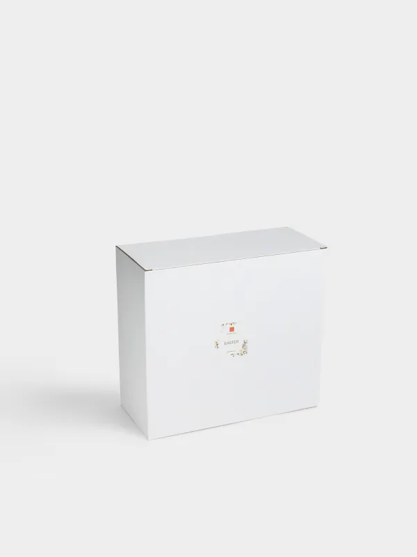 Блюдо пасхальное, 27x12 см, 17 отд, керамика D, молочное, Кролик и цыпленок с цветами, Easter, image-6