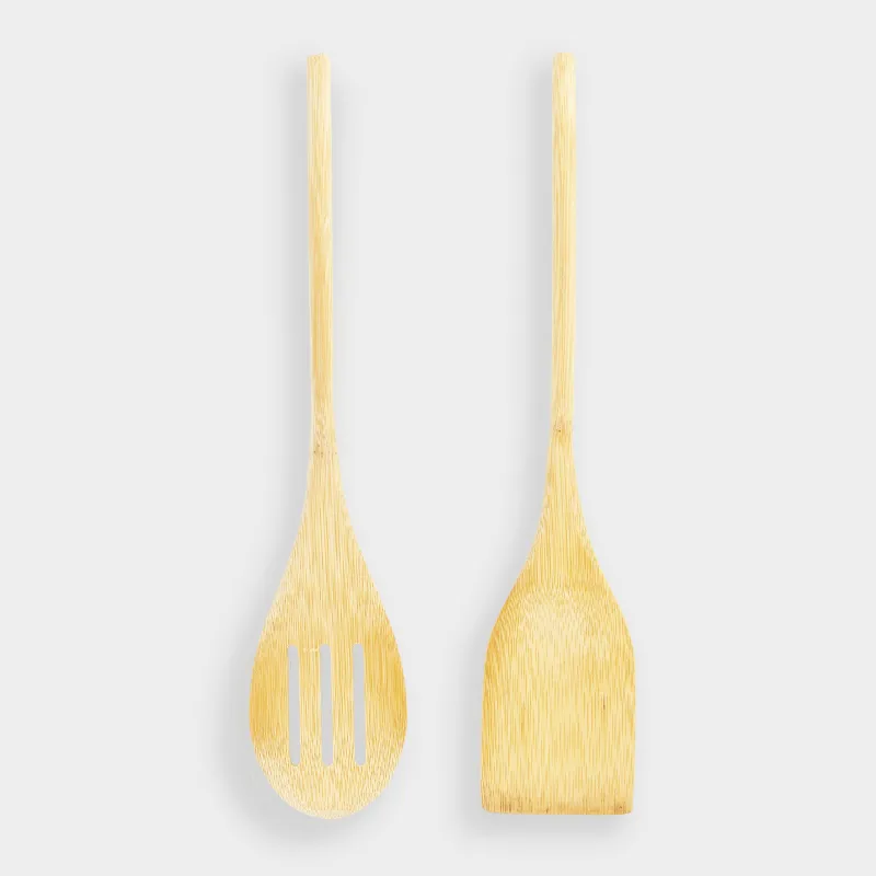 Набор кухонных принадлежностей, 2 пр, лопатка/шумовка, бамбук, Bamboo