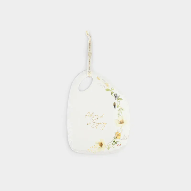 Подставка под горячее, 18x24 см, керамика/пробка, белая, Желтые цветы, Floweri