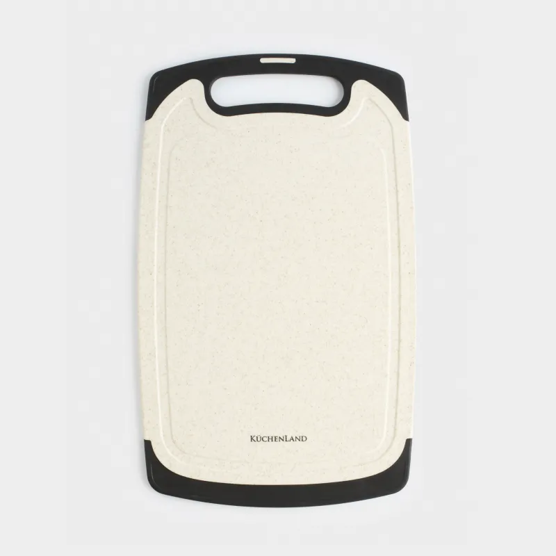 Доска разделочная, 32х20 см, прямоугольная, пластик/резина, молочная, Speck-light