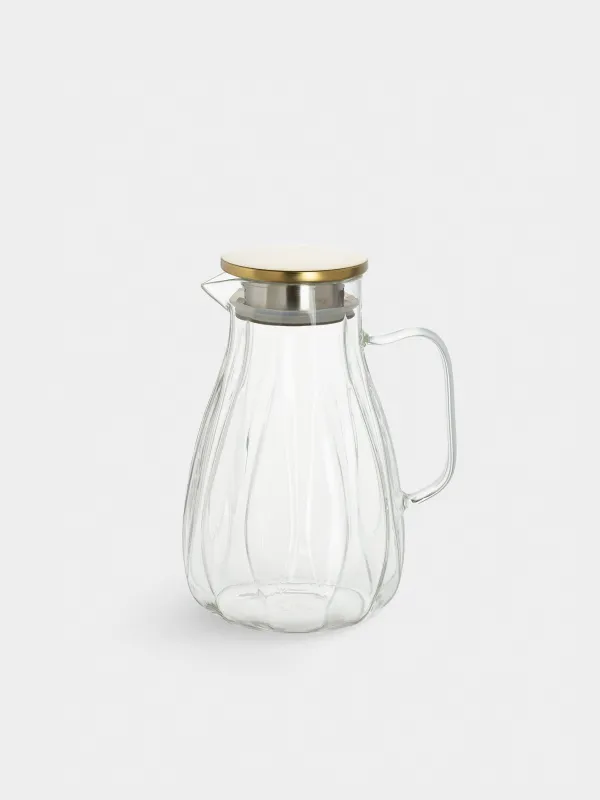 Кувшин, 2 л, с крышкой-фильтром, стекло Б/сталь, Ledge, image-0