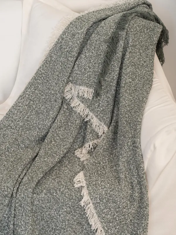 Плед, 130х170 см, с бахромой, акрил/полиэстер, зеленый, Acrylic, image-2