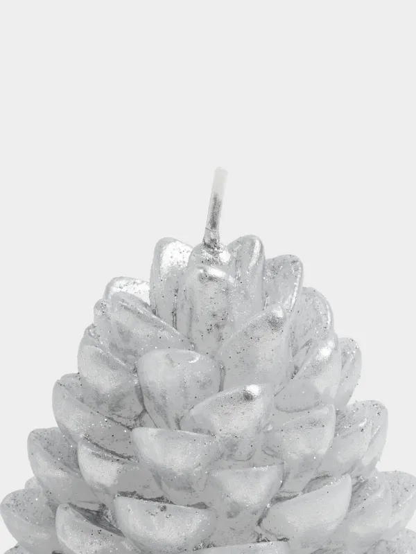 Свеча, 6x8 см, с блестками, Шишка, Winter delice, image-1