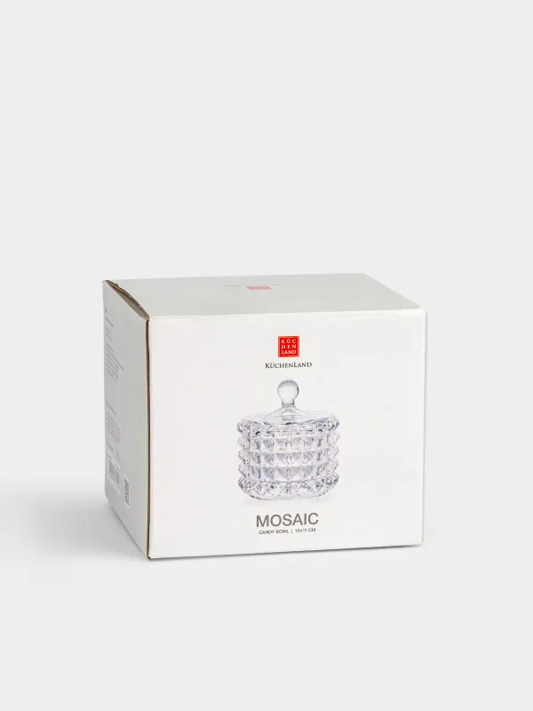 Конфетница, 10х11 см, с крышкой, стекло Р, Mosaic, image-5