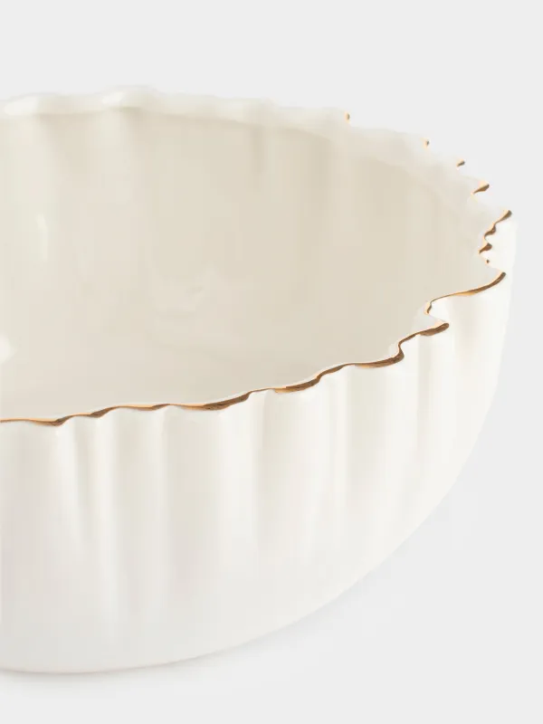 Салатник, 19х8 см, Мятый эффект, Crumple gold, image-2