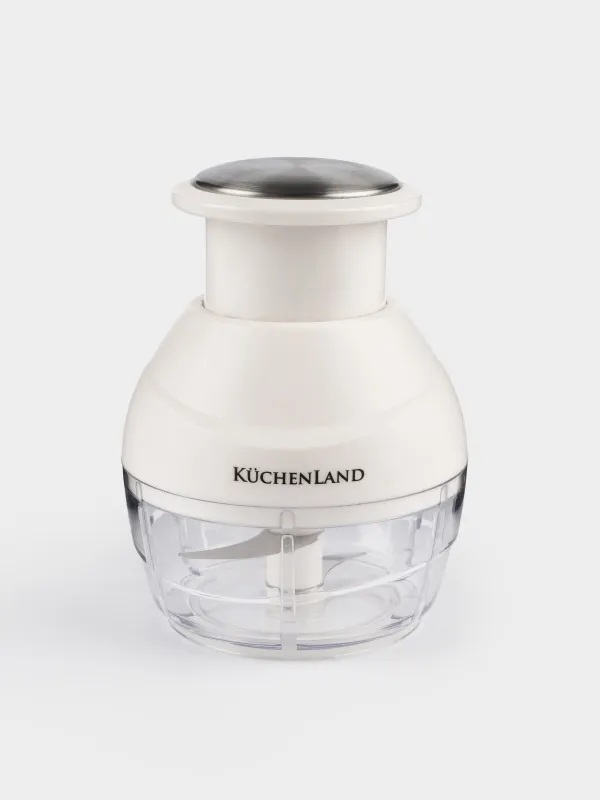 Измельчитель-блендер, 12 см, механический, пластик/сталь, молочный, Soft kitchen, image-1