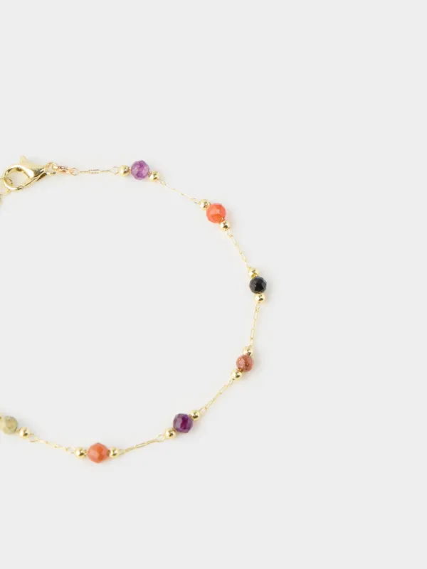 Браслет, 25 см, металл/пластик, золотистый, Бусины, Jewelry, image-2