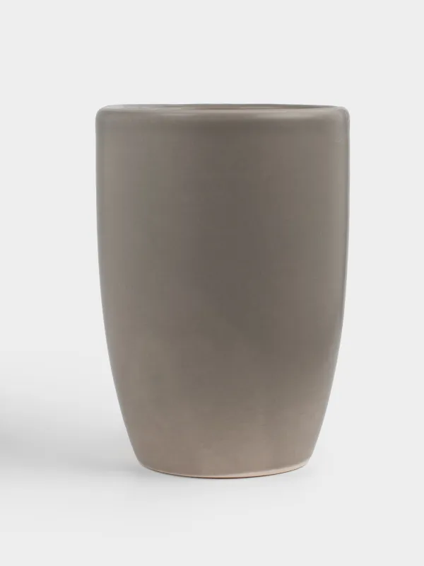 Стакан для ванной комнаты, 10 см, керамика, бежево-серый, Giza, image-3