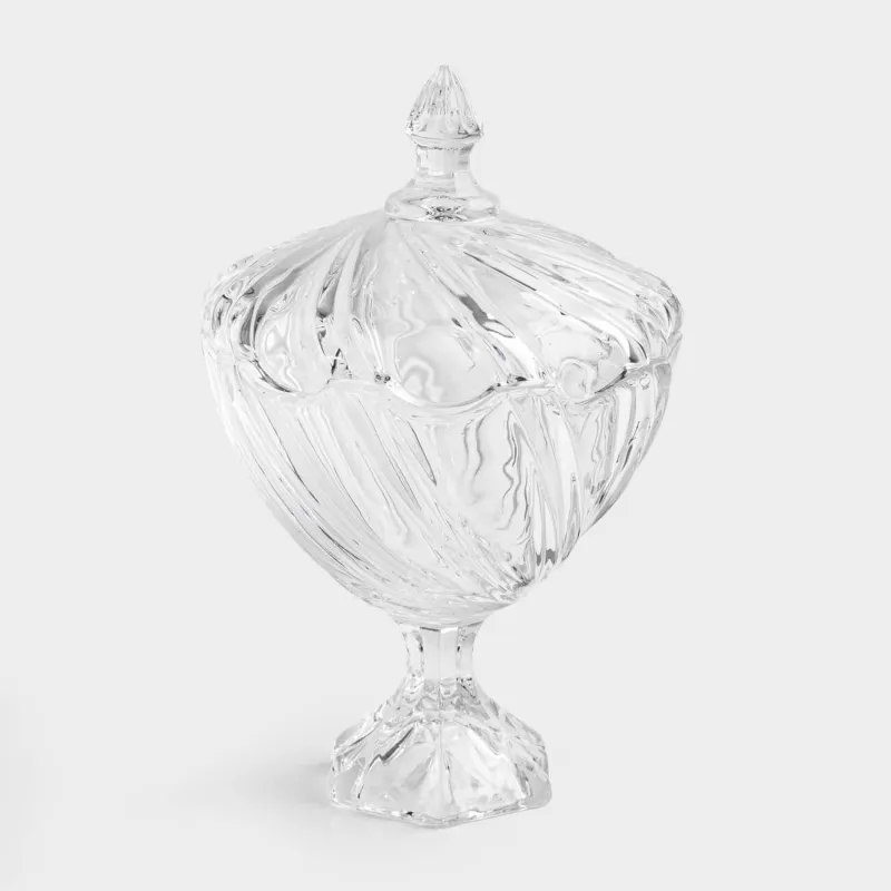 Конфетница, 14х23 см, 480 мл, на ножке, с крышкой, стекло Р, Torsido