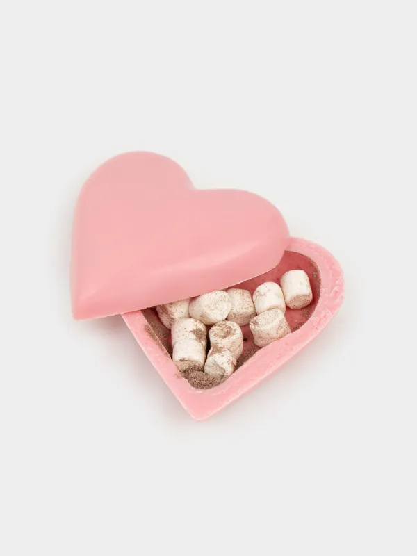 Шоколад, 40 гр, фигурный, с маршмеллоу, бомбочка, клубничный, Сердце, Sweet shape, image-3