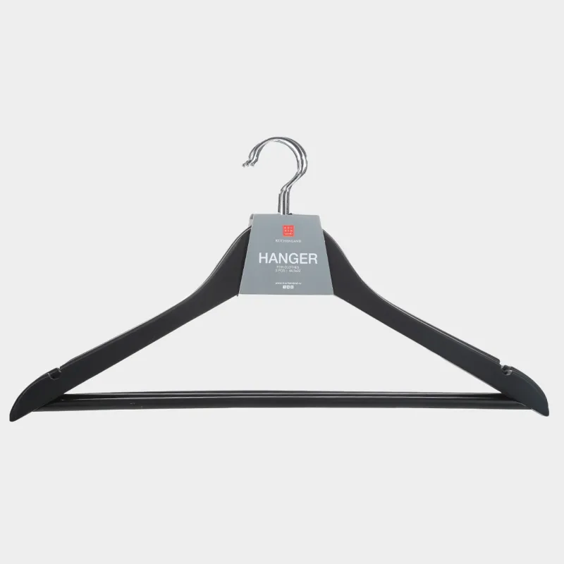 Вешалка-плечики, 44 см, 3 шт, дерево, черная, Wooden house, image-2