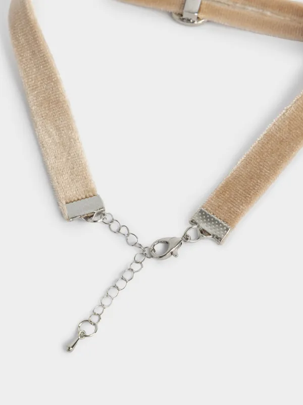 Ошейник для животных, 25/30 см, декоративный, бархат/металл, золотистый, Лапка, Golden pet, image-2