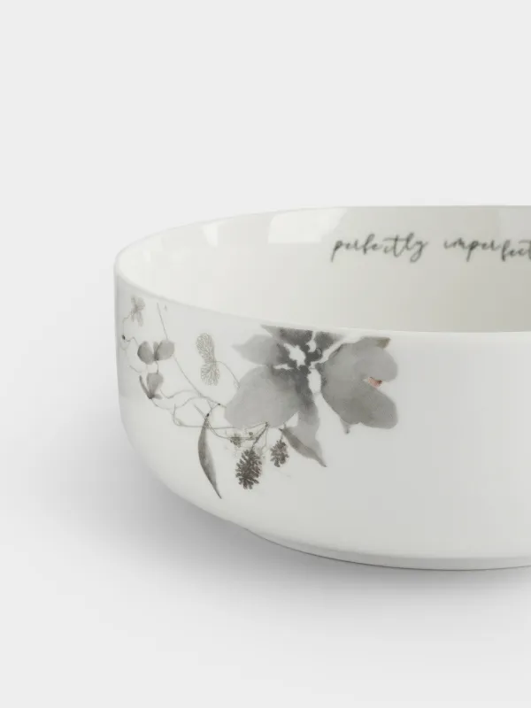 Салатник, 16х6 см, 700 мл, фарфор N, Серые цветы, Watercolor, image-3