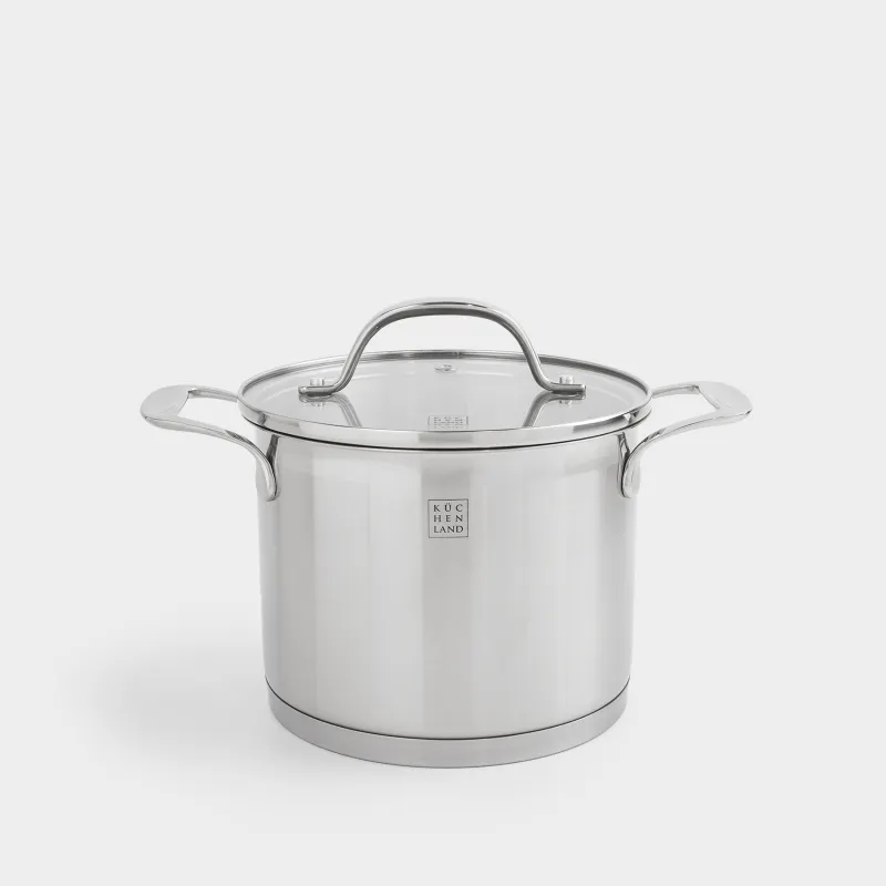 Кастрюля, 16 см, 2,4 л, с крышкой, сталь/стекло Б, Silver Stone