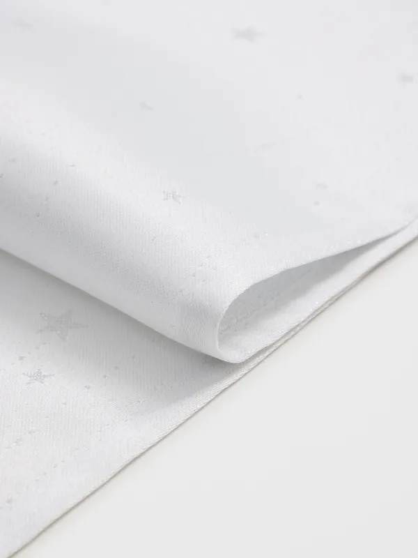 Дорожка настольная, 40х160 см, жаккард, полиэстер, светло-серая, Серебристые звезды, Starlight, image-1