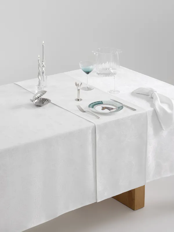 Дорожка настольная, 40х160 см, жаккард, полиэстер, белая, Хвойные ветви, Coniferous, image-7