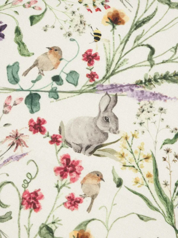 Полотенце кухонное, 40х60 см, хлопок, бежевое, Кролики в цветах, Rabbit in flowers, image-2
