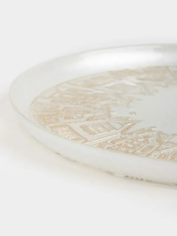 Блюдо, 31х2 см, стекло, молочное/шампань, Дома, Houses pattern, image-3