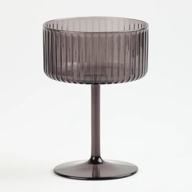 Бокал-креманка для шампанского, 350 мл, акрил, серый, Ribby, image-0