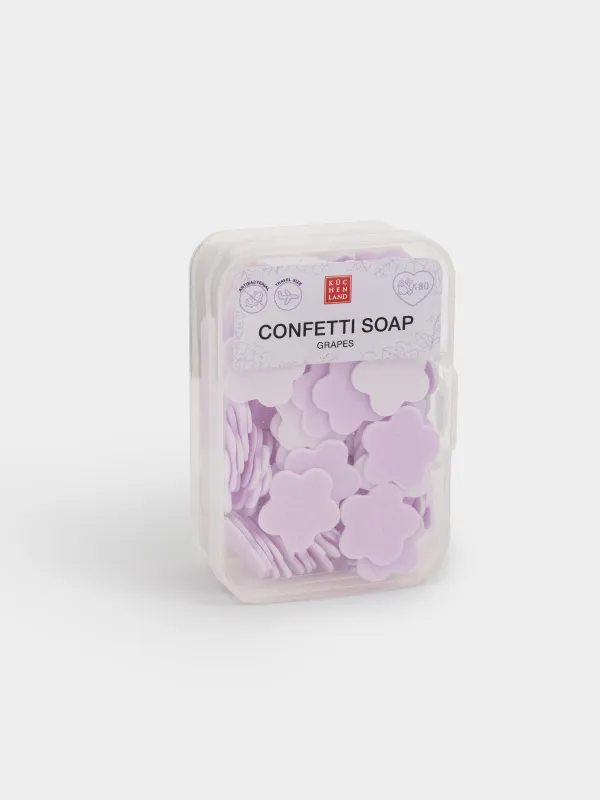 Мыло-конфетти, 2 см, 80 шт, фиолетовое, Виноград, Цветы, Confetti, image-0