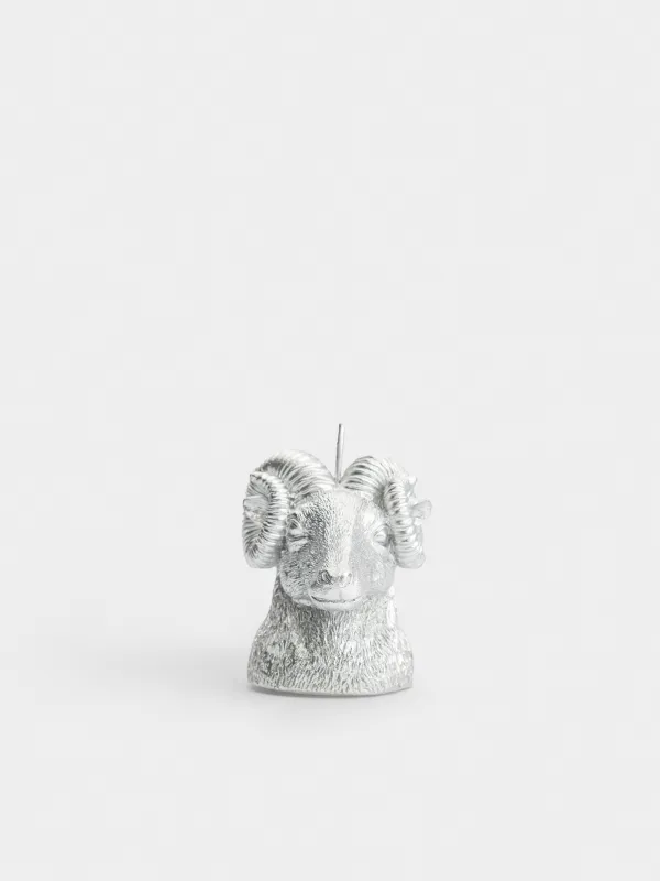 Свеча, 7x9 см, Баран, Sheep silver, image-0