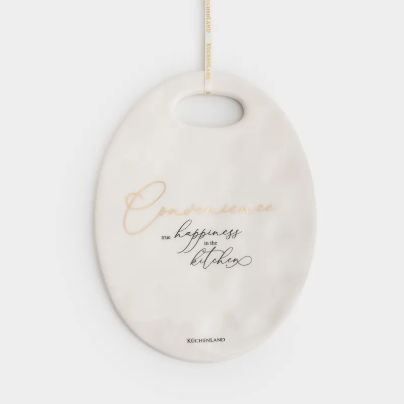 Подставка под горячее, 15х20 см, керамика/пробка, овальная, молочная, Мятый эффект, Crumple kitchen