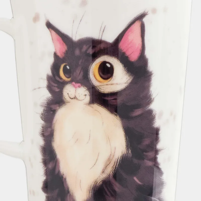Кружка, 350 мл, фарфор F, белая, Пушистый кот, Cat, image-5