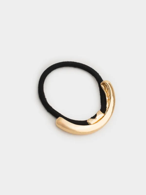 Резинка для волос, 6 см, металл, золотистая, Hairstyle, image-1