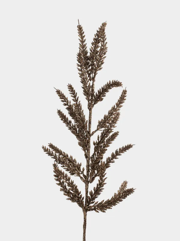 Ветка декоративная, 64 см, пластик/металл, Бронзовая хвоя, Conifer bronze, image-1