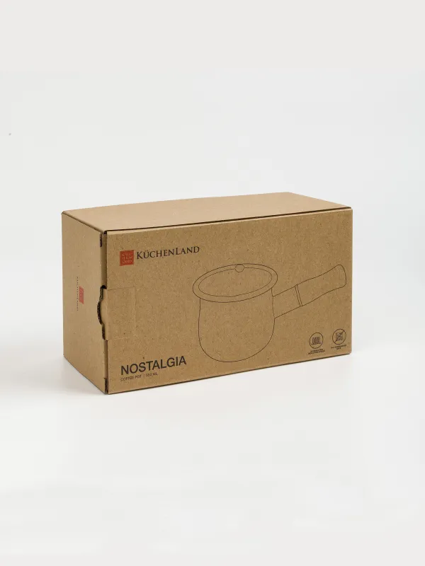 Турка, 550 мл, металл эмалированный/дерево, молочная, Nostalgia, image-4