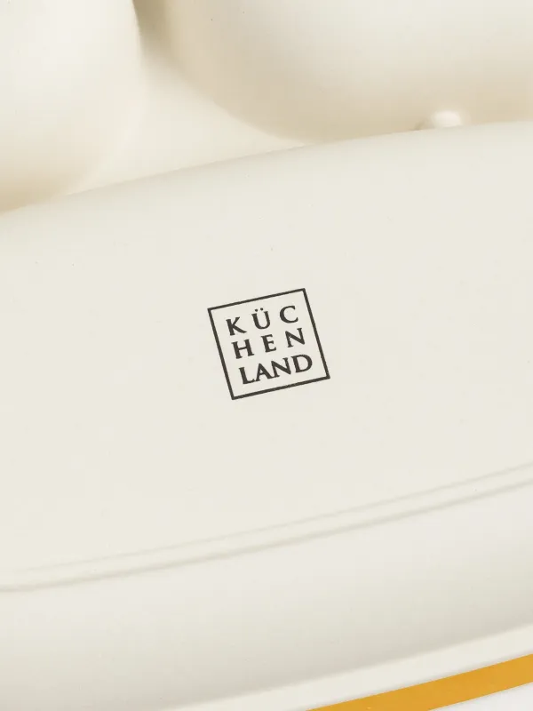 Тарелка обеденная, детская, 18 см, 3 отд, бамбук, квадратная, желтая, Динозавры, Dino, image-7