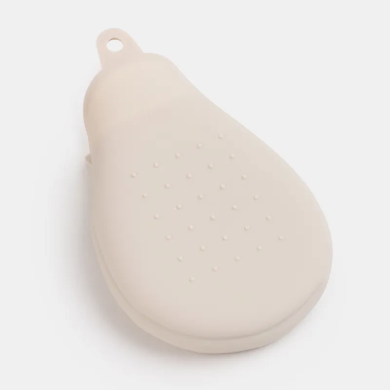 Щетка-варежка для мытья тела, 13 см, двусторонняя, силикон, бежевая, Bath, image-3