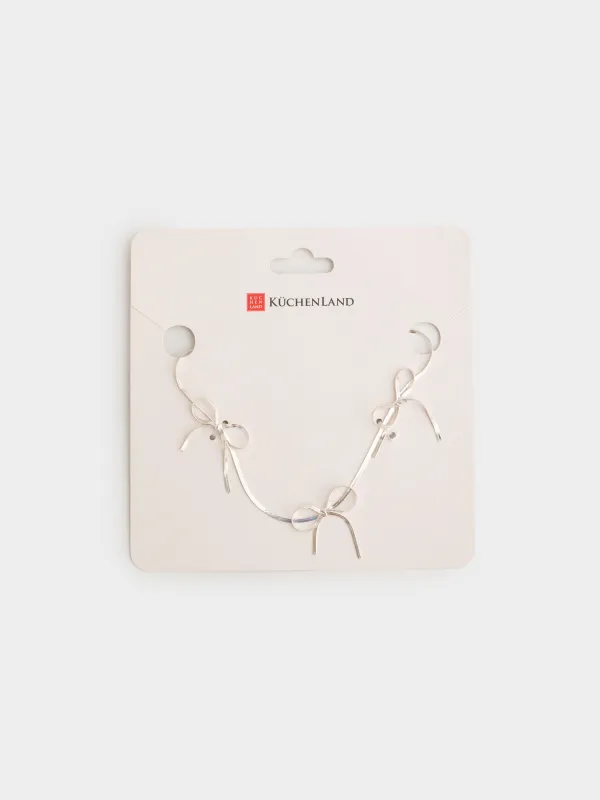 Цепочка, 40 см, металл, серебристая, Бантики, Jewelry, image-3