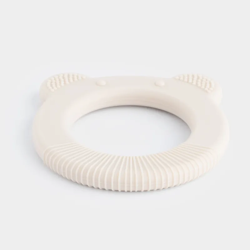 Игрушка-прорезыватель, 7 см, силикон, бежевая, Медведь, Kiddy, image-2