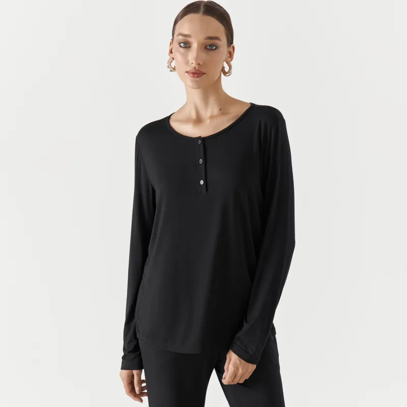 Лонгслив домашний, черный, Kelsey